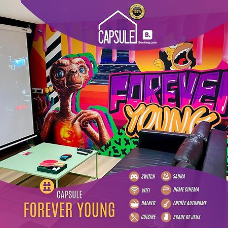 Capsule Forever Young - Jacuzzi - Sauna - Billard - Arcade De Jeux - Netflix & Home Cinema - Ping Pong Hastiere-par-dela Eksteriør billede